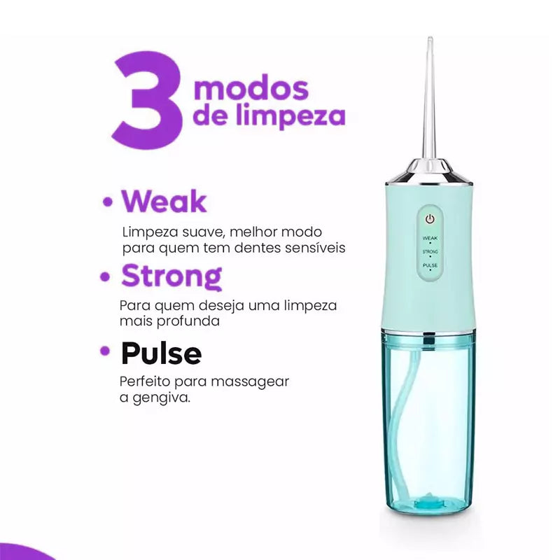 WaterJet - Limpador Bucal Que Limpa e Remove Placas Dos Dentes Através De Água Pressurizada